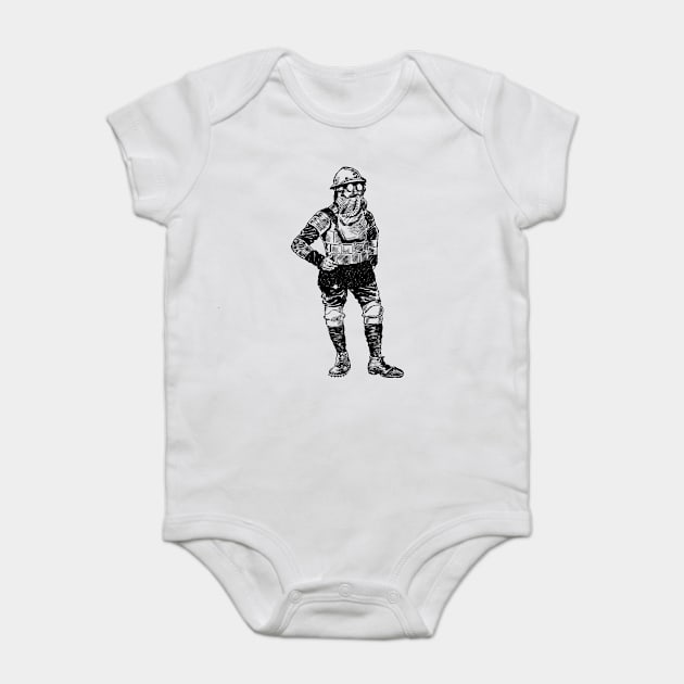 Gas Mask Baby Bodysuit by equiliser